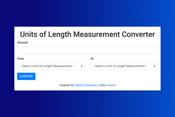 React Units of Length Measurement Converter